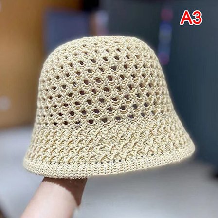 Käsintehty Crochet Floppy Top Summer Hats Kokoontaitettava kupoliämpäri - varastossa