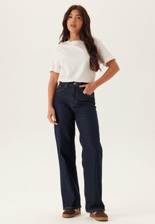 ONLY Onljuicy Hw Wide Rinse Dnm Dark Blue Denim Vaatteet