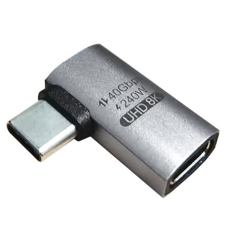 Usb-C 90 graders adapter 40 Gbps retvinklet Type-C adapter han til hun side bøjning forlænger PD240W hurtig- 8K60Hz UHD8K null - A