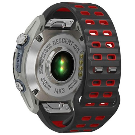 Garmin Fenix 8/E 47mm etc. Silicone Two-colored Watch Band - Gray/Red