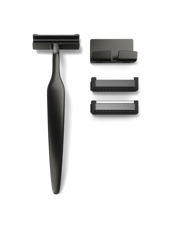 Melle. Razor Kit Black, Mænd, Barbering, Skrabere & Blade