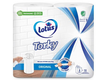 Tork Torkrulle Lotus Torky 1-lag vit 12/fp - Lyreco - Städ och hygien - Toalettpapper och torkpapper - Torkrullar