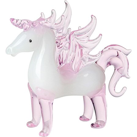 Kristalli Pinkki Yksisarvinen Siivineen Eläin Keräilyhahmo, Käsin Puhallettu Lasinen Yksisarvinen Lahja Tytöille ja Naisille Koti Sisustus