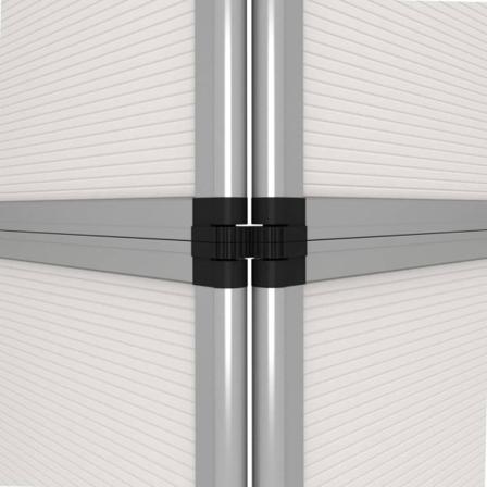 Vidaxl Hopfällbar Utställningsvägg 12 Paneler 242x200 Cm Vit Vit