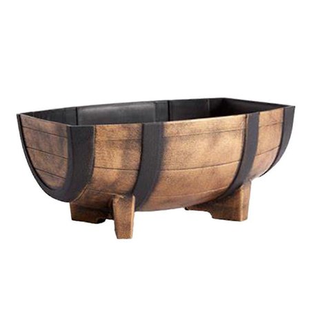 Puujäljitelmäinen kukkaruukku oluttynnyri puutarhakoriste kukkaruukku puutarhapiha koriste