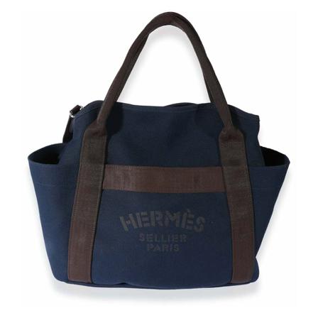 Hermès Vintage, Pre-owned Handbags Blauw, Dames, Maat:ONE Size,Canvas