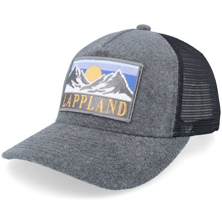 Wild Spirit - Swedish Lappland Landscape Terry Grey/Black A-frame Trucker Trucker Grey Cap - @ Hatstore