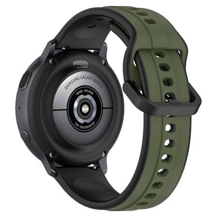 För Samsung Galaxy Watch Active2 44mm 40mm Sportband Dubbla 20mm Silikonersättningsrem