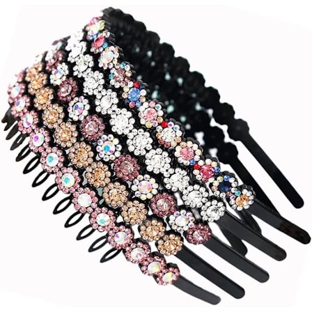 Chict diadem för kvinnor, 5 stycken strassdiadem för kvinnor, Wom