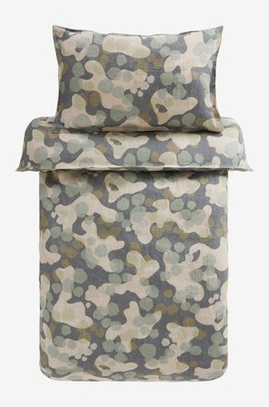 Jotex - Mini Dynetrekksett i Lin Barneseng Mørk grønn - CARA - Kjøp Sengesett til barn hos Jotex