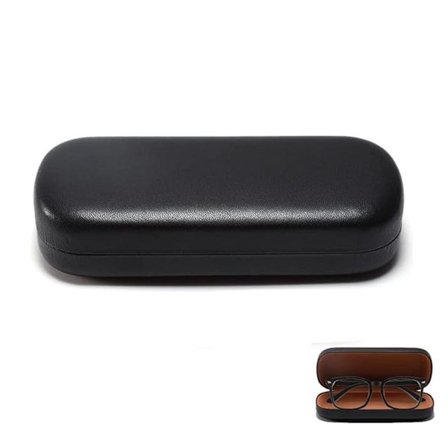 ING Brilleetui, PU Læder Brilleetui, Hårdt Brilleetui, Solbrilleetui, Solbrilleholder, Hårdt Brilleetui, Sort
