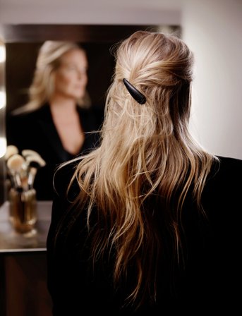 Corinne Vegan Barrette Big And Small 2-Pack - Black - ONE SIZE