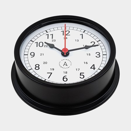 Skibsur Autonautic Pacific R120N-A, Ø110/120 mm, sort aluminium, med arabiske tal