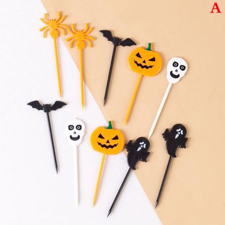 6/10 St Halloween Fruktgaffel Set Ultraman Plastgaffel Bärbar