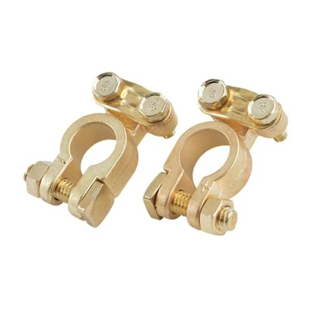 2 stk. 6V 12V Batteripolklemmer Positive Negative Koblinger for Bil Varebil Campingvogn Lastebil