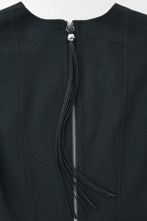 COS Women's Top In Lana Con Nappa In Pelle in Blu