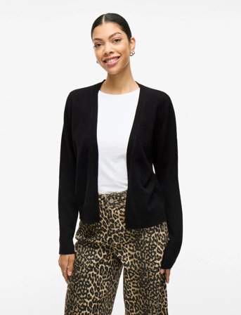 Vila Viril Short L/S Knit Cardigan-Noos - Black - M