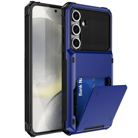 Samsung Galaxy S24 FE phone case with card holder - Blue