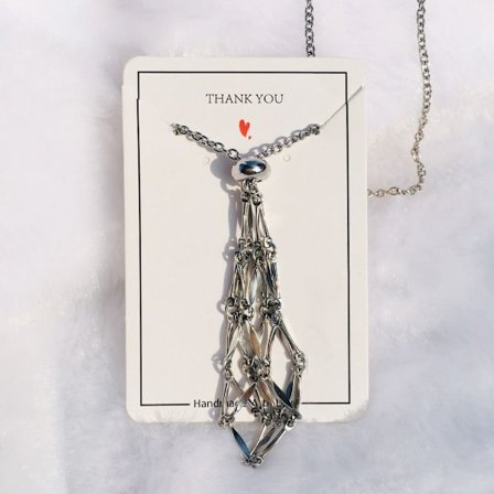 Crystal Holder Cage Necklace Crystal Net Metal Necklace L