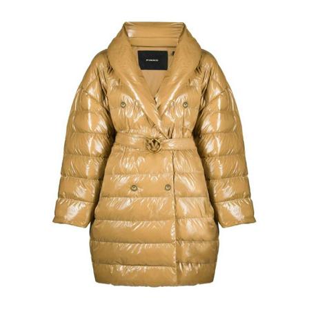 Pinko, `Izar` Padded Coat Bruin, Dames, Maat:S