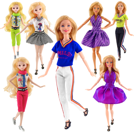 Barbie-muotiasu, 7 osaa, 7 nuken tarviketta, lapsille