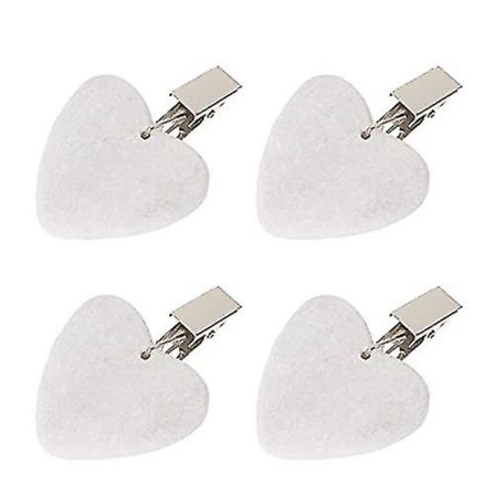 Paket med 4 Hjärtformade Dukvikter i Marmor med Klämma - Sten Dukklämma för Trädgård, Picknick, Bröllop