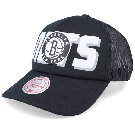 Mitchell & Ness - NBA Zwart trucker Cap - Brooklyn Nets Billboard Black Trucker @ Hatstore