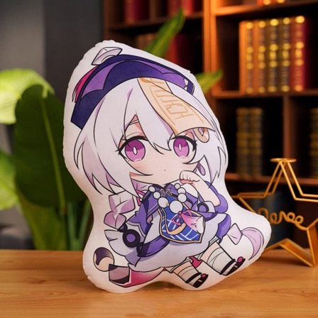 Genshin Impact dubbelsidig printed kudde 17,7 tum (QiQi)