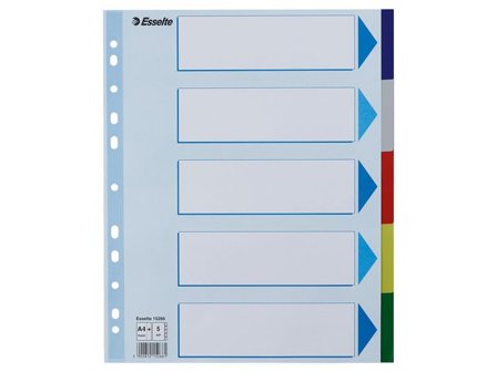 ESSELTE Register PP A4+ 5-del flerfärgat - Lyreco - Kontorsmaterial - Pärmar och register - Plastregister - Otryckta