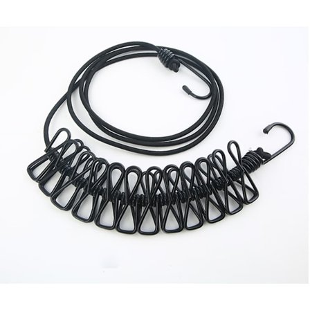 Vasketøjssnor - Rejsevasketøjssnor med 12 klemmer - Vasketøjssnor