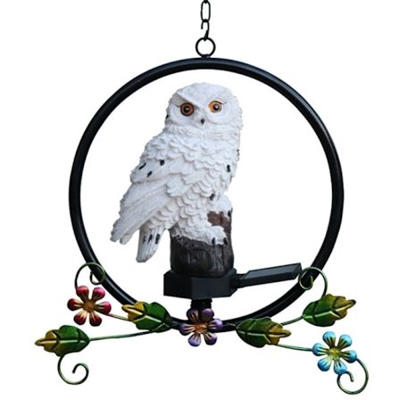 Ugle Resin Solar Gressplen Lys Hage Jern Pendel Lys LED Utendørs Vanntett Dekorative Lys, Hvit