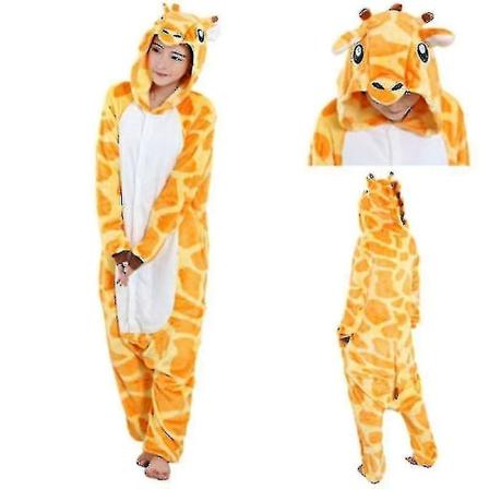 Unisex Voksen Kigurumi Dyr Karakter Kostume Onesie Pyjamas Onepiece Giraf Giraffe XL