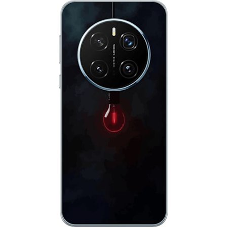 Kompatibelt Mobildeksel til Honor Honor Magic7 Pro Mørk rød lyspære på svart bakgrunn minimalistisk moderne kunstinspirert design med elegant futu