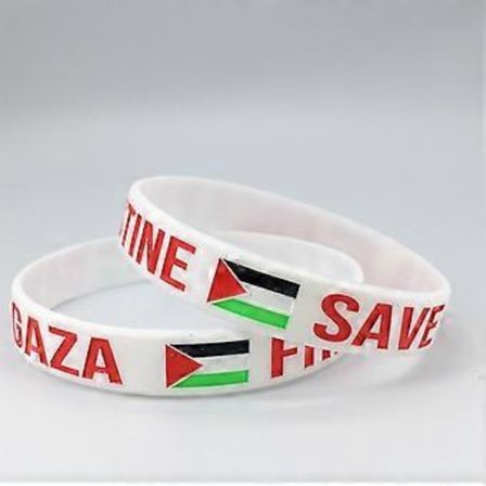 2 stk. Free Palestine armbånd til mænd og kvinder, sports silikone Free Palestine armbånd Red Gaza Palæstina flag armbånd