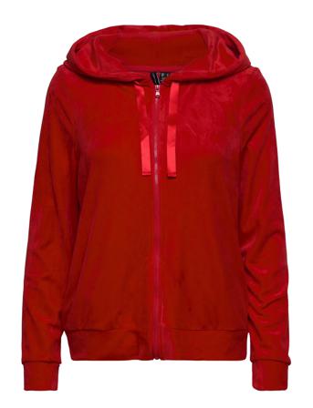 Vmathena Velvet Hoodie Exp Hoodie Röd Vero Moda