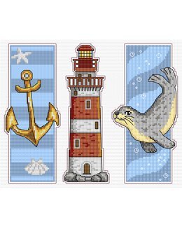 Stickpackung Lesezeichen Meeresmotive 3-er Pack