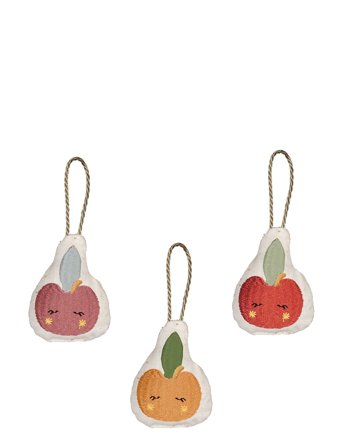 Fabelab | Ornaments Embroidered - Apple 3 Pack | ONE SIZE