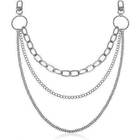 Hip-hop stil metal buksekæde til kvinder, dobbeltlags punk buksekæde, festgave, dekoration