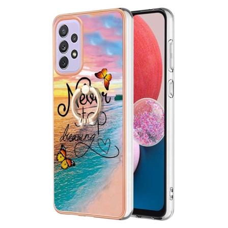 Marble Patterned Suojakuori With Ring Holder For Samsung Galaxy A53 5G - Never Stop Dreaming Multicolor