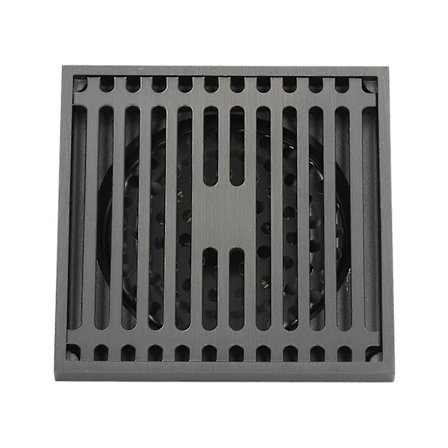 Gulvsluk Rustfritt Stål Firkantet Anti Lukt Stor Kapasitet Baderomsrist for Hjemmebalkong Grå