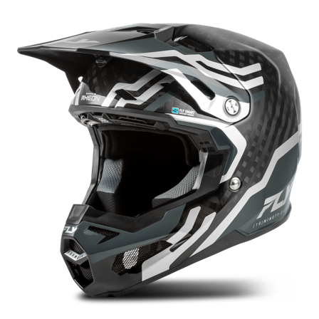 Crosshelm FLY Racing Formula S Carbon Byte V26 Zwart Carbon/Grijs/Zilver S