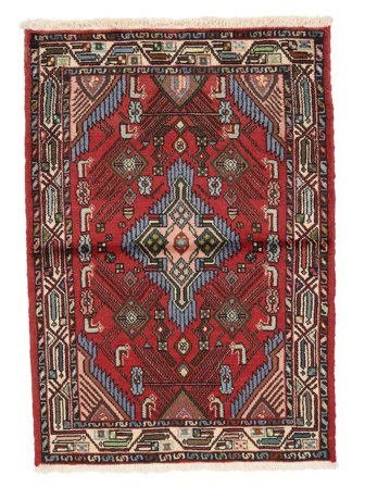 Asadabad Rug 84X118 Black/Dark Red Wool, Persia