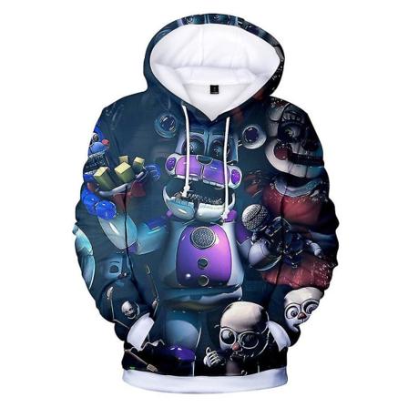 Five Nights At Freddy's 3d Digital Print Uformelle hettegensere Barn Unisex Fnaf Genser med hette Genser Genser Topper[HK] A 7-8 Years