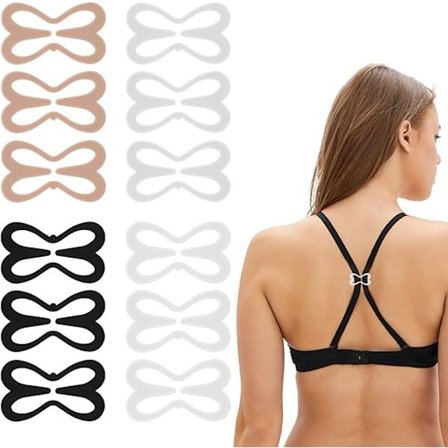 ING 12 kpl rintaliivien olkahihnojen pidikkeitä, joilla luot racerback-rintaliivien olkaimet siirtymisen estämiseksi, rintojen hallintaan, 