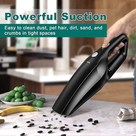 Kraftfull Handhållen Dammsugare, Bil Dammsugare Batteri med HEPA-Filter, Biltillbehör Sladdlös Bordsdammsugare, Bilrengöringskit Interiör