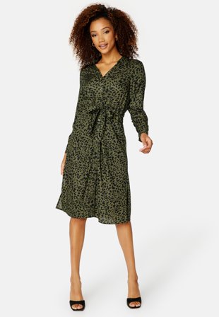 Happy Holly Iris Shirt dress Dark green / Leopard Klær