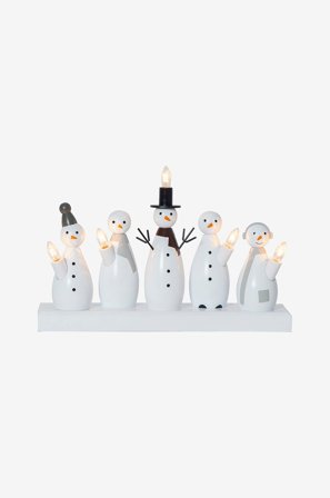 Star Trading - Lysestage Snowman 21 cm - Hvid - Adventslysestager - Fra Homeroom