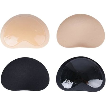 2 par selvklebende bh-innlegg i silikon, usynlige hjerteformede push-up-puter, brystforstørrende bikini-fyll for alle cupstørrelser