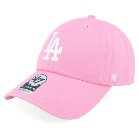 47 Brand - MLB Pink unconstructed Kasket - Los Angeles Dodgers MLB Clean Up Cap Rose Dad Cap @ Hatstore