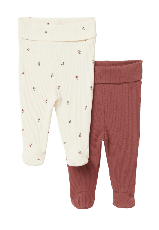 RIKIKI Ribbade leggings med fot INA, 2-pack Underdelar Röd 50